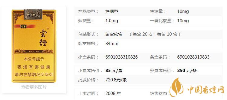 云煙軟禮印象小盒多少錢一包？云煙軟禮印象小盒價(jià)格2020