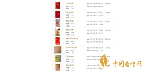 蘇煙系列怎么樣 2021蘇煙種類大全價格表和圖片一覽